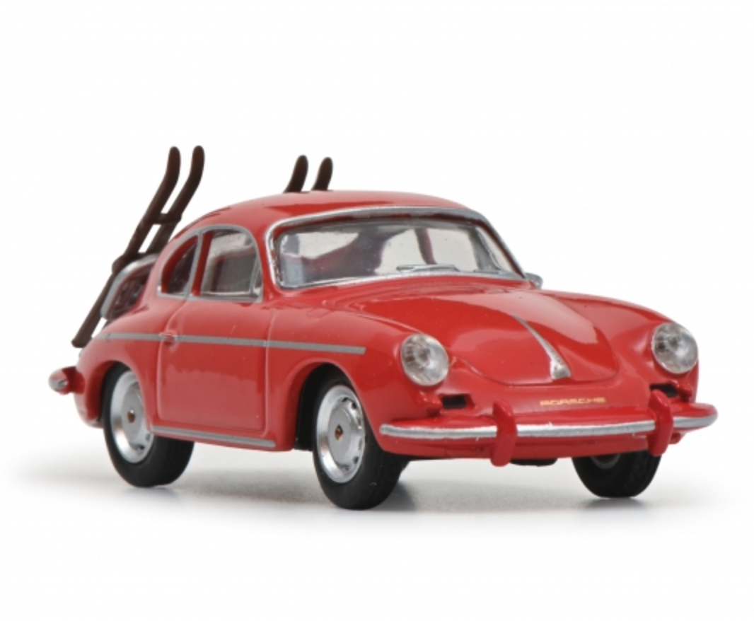 Skala 1/64 Porsche 356 Carrera 2 w ski's on the back fr Schuco