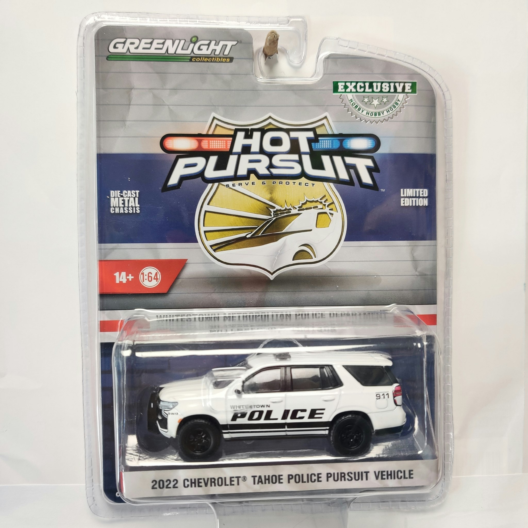 Skala 1/64 Chevrolet Tahoe Police Pursuit Vehicle 22' "Hot Pursuit" från Greenlight Excl.