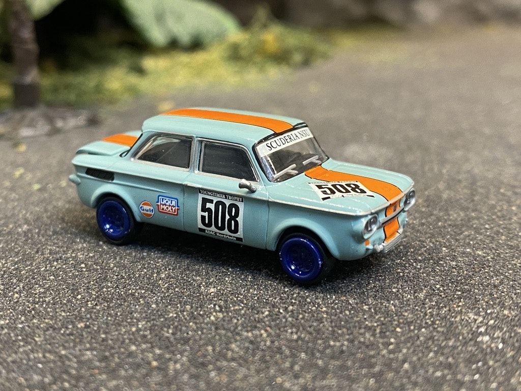 Skala 1/87 - NSU TTS 508, Rallye, orange/light blue fr PCX87