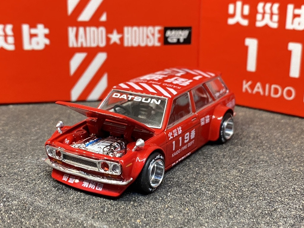 Skala 1/64 - Datsun KAIDO Fire Dept 510 Wagon (KHMG020) KAIDO fr MINI GT