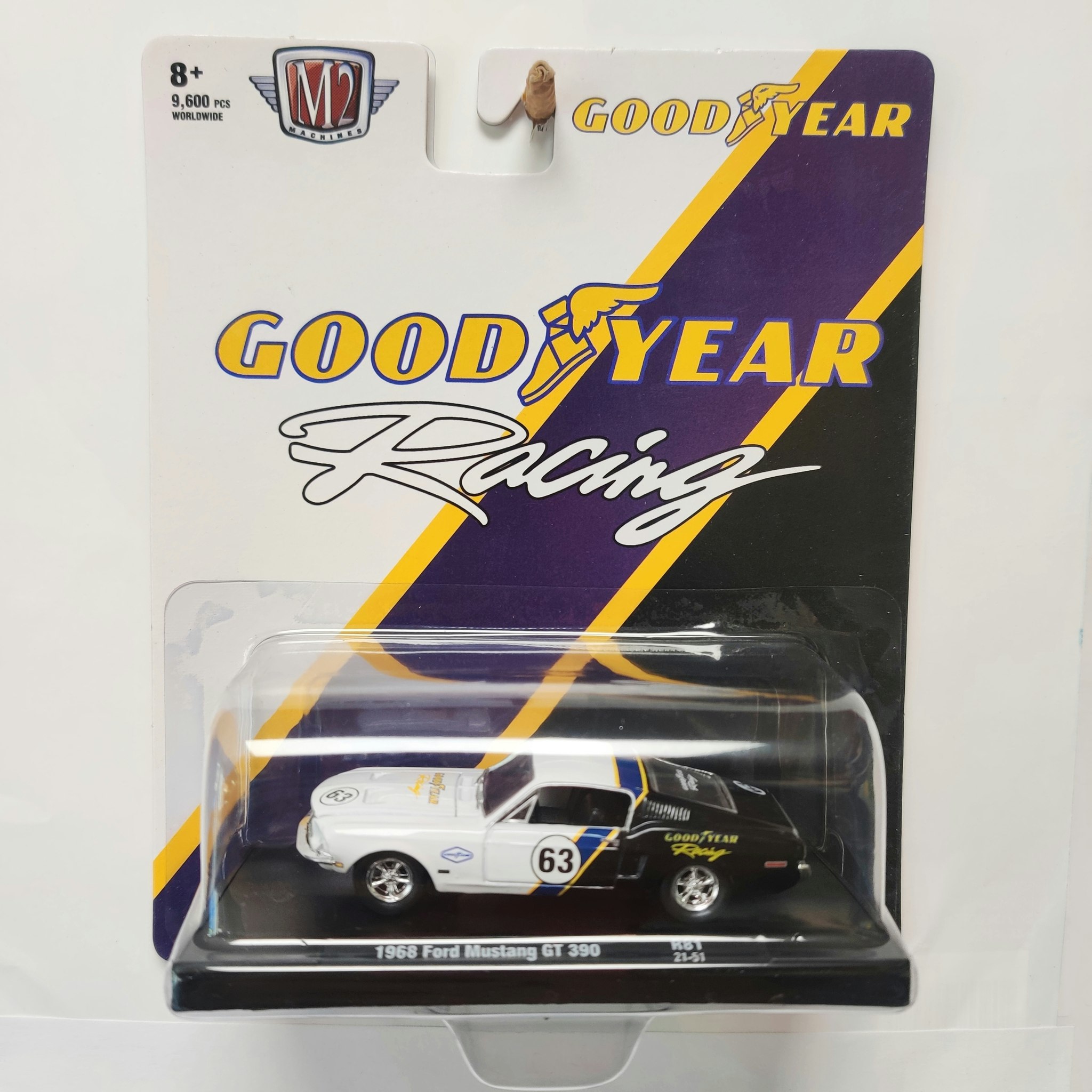Skala 1/64 Ford Mustang GT 390 68' "Goodyear Racing" fr M2