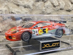 Skala 1/28 Analog Slotcar: Ferrari 430 "Rally Forato" Race, Wethered fr XLOT by NINCO