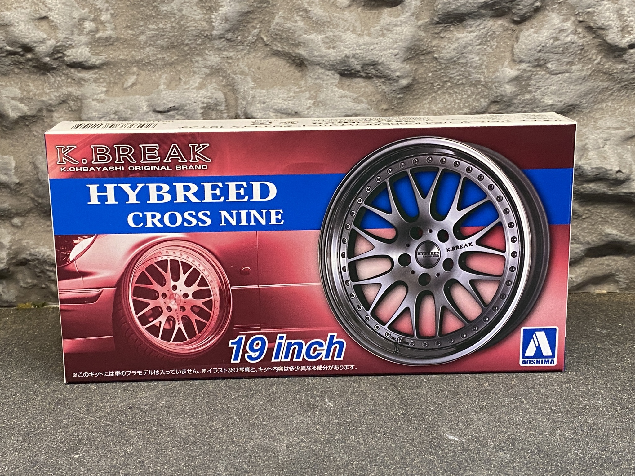 Skala 1/24 Tyres & Rims for plastic models: HYBREED Cross Nine 19 inch fr AOSHIMA