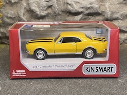 Skala 1/43 Chevrolet Camaro 1967 Z28, Yellow w stripes, with box/låda fr Kinsmart
