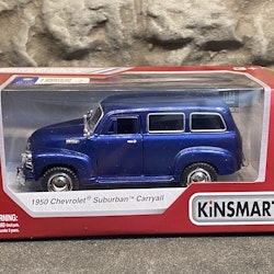 Skala 1/43 Chevrolet Suburban Carryall 1950, Blue, with box/låda fr Kinsmart