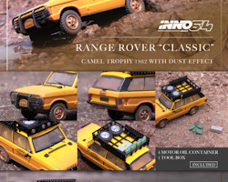 Skala 1/64 1992 Range Rover Classic, Camel Trophy 1992 (wethered) fr Inno64