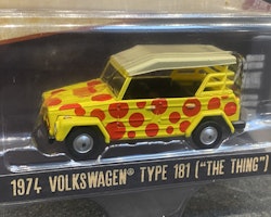 Skala 1/64 Volkswagen Type 181 '74 "The Thing", Yellow w red spots fr Greenlight