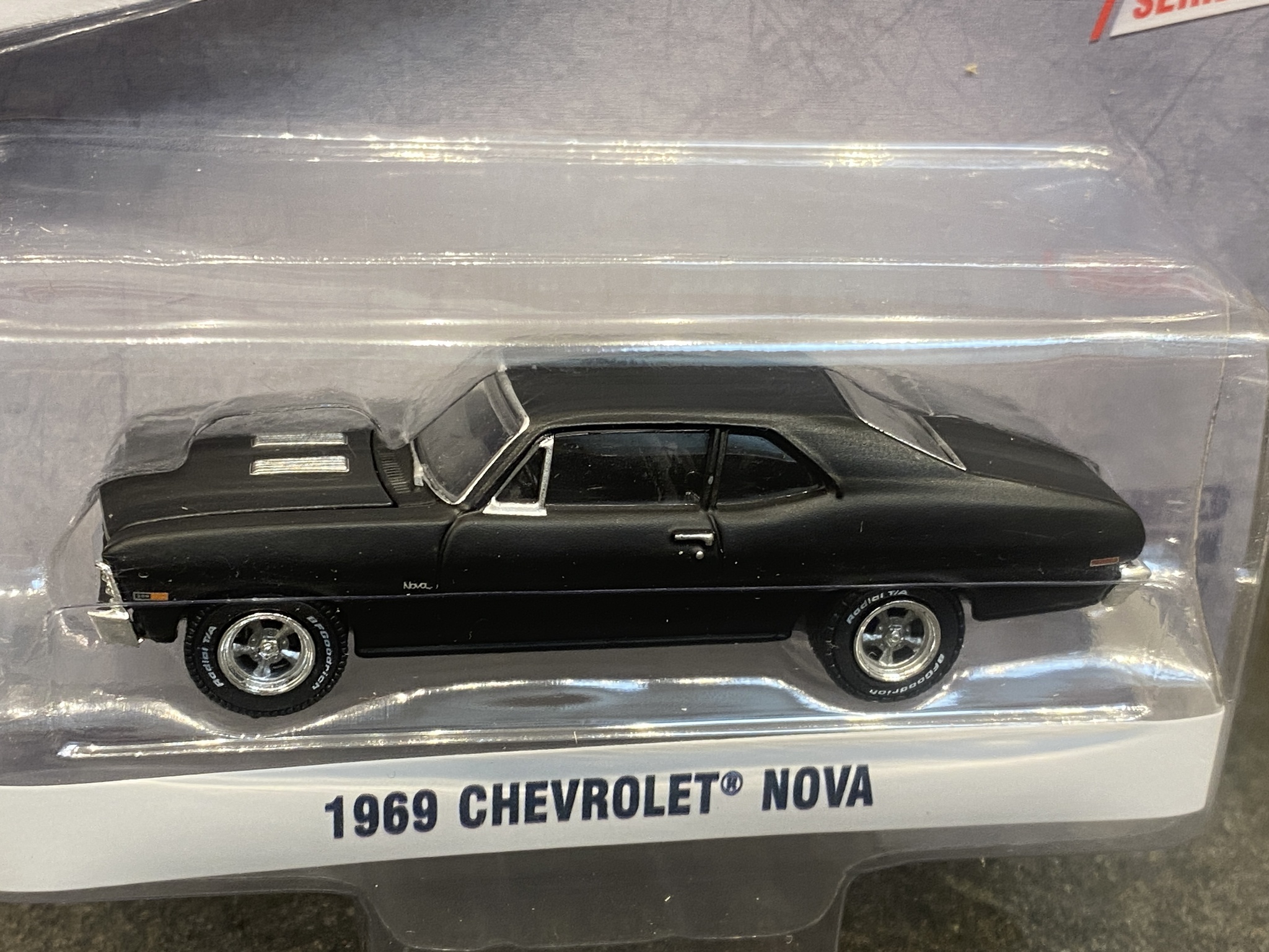 Skala 1/64 Chevy Nova 69' Matte Black "GL Muscle" fr Greenlight