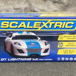 Skala 1/32 Analog Slotcar - GT Lightning, White w stickers