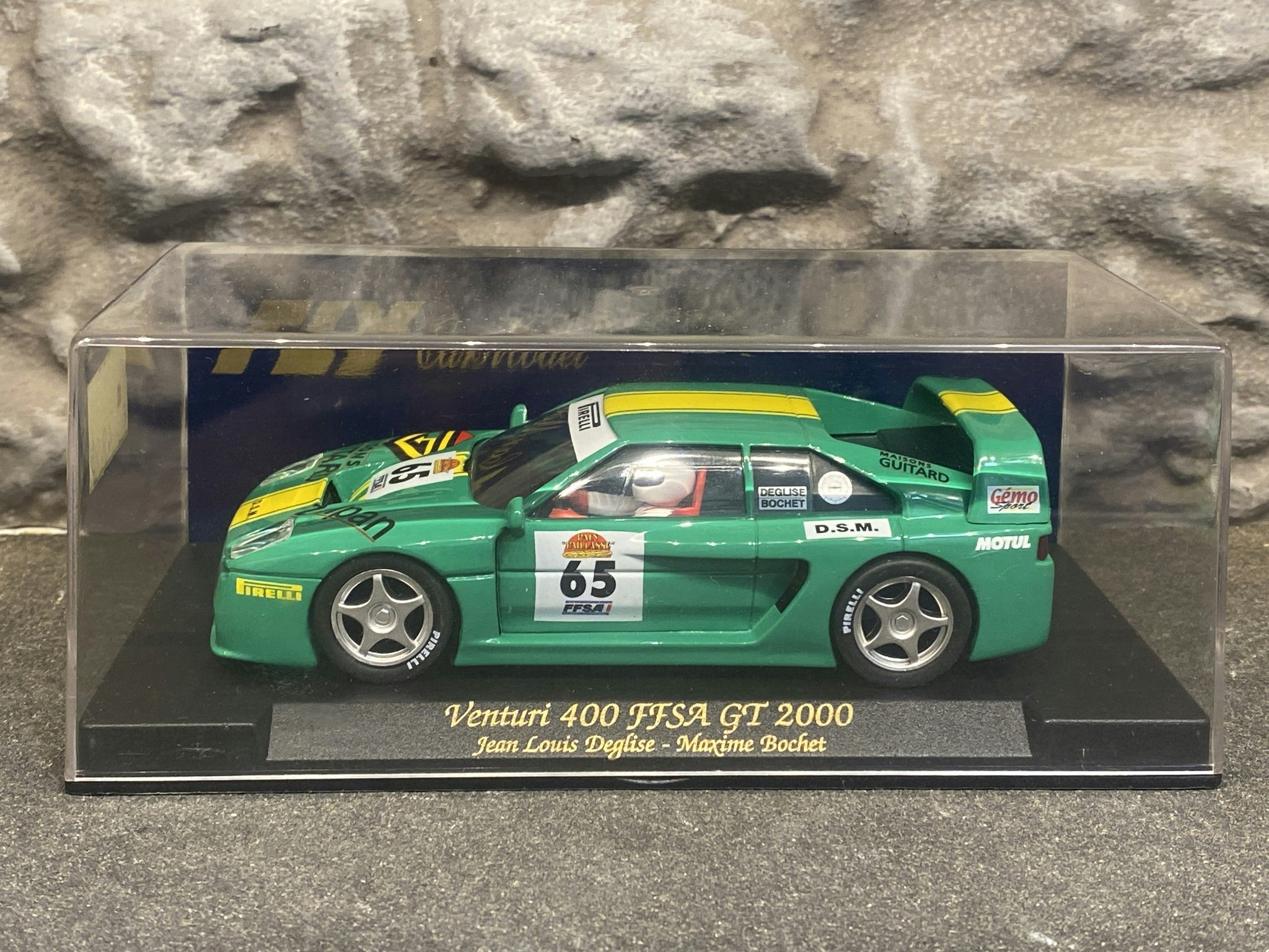 Skala 1/32 Analog FLY slotcar/ Bil t Bilbana: VENTURI 400 - FFSA GT 2000, Green #65