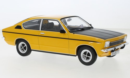 Skala 1/18 Opel Kadett C Coupe, orange w blk hood 1975 fr MCG/Model Car Group