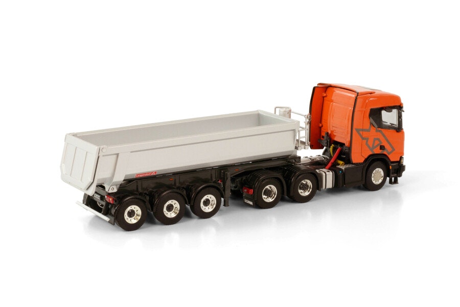 Skala 1/50 SCANIA R N CR20N 6X4 TIPPER TRAILER HALFPIPE - 3 AXLE fr WSI Models
