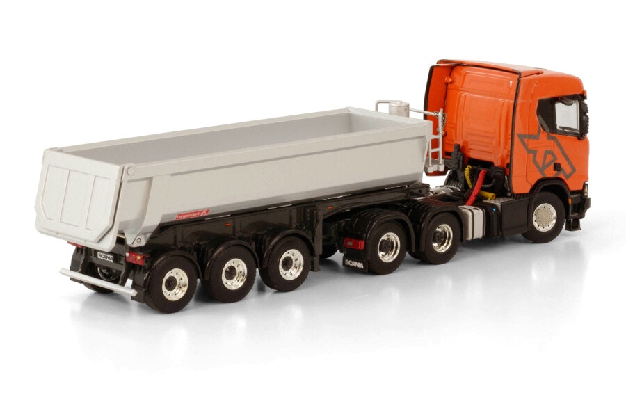 Skala 1/50 SCANIA R N CR20N 6X4 TIPPER TRAILER HALFPIPE - 3 AXLE fr WSI Models