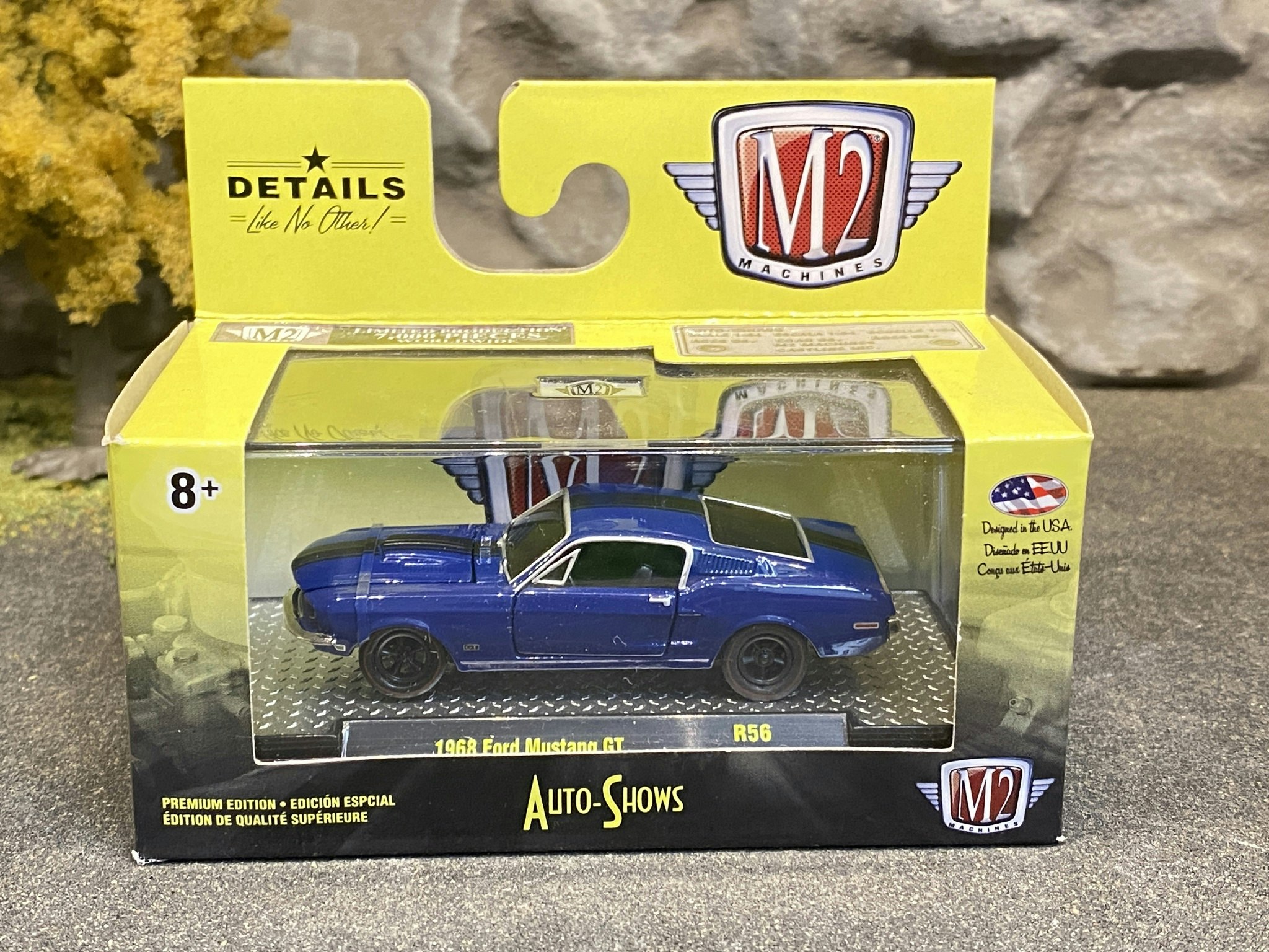 Skala 1/64 Ford Mustang GT 68', Blue fr M2 Machines