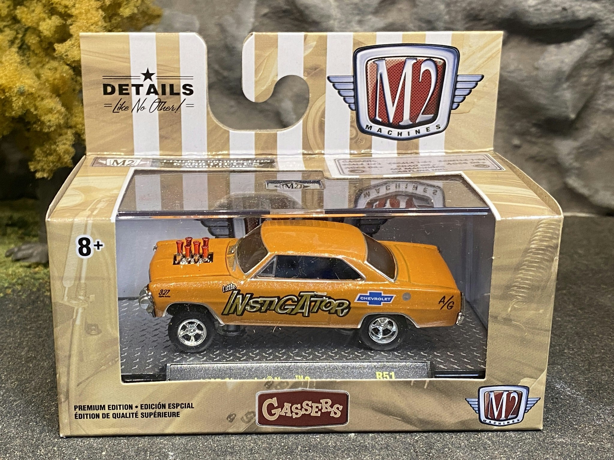 Skala 1/64 Chevrolet Nova Gasser 1967' Orange fr M2 Machines