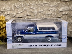 Skala 1/18 1975 Ford F-100, Blue/white fr Greenlight