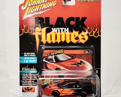 Skala 1/64 - Pontiac Firebird T/A 1993' "Black with Flames" Rel.4 fr Johnny Lightning