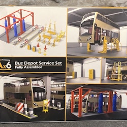 Skala 1/64 & 1/76: CMB Bus Depot Service Set - Diorama Red/Yellow fr Tiny Toys