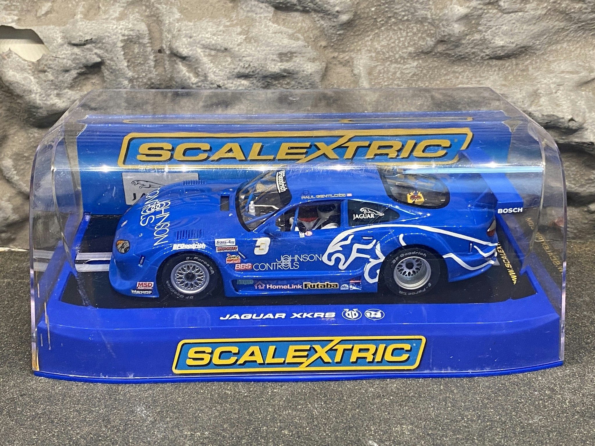 Scale 1/32 Analogue Slotcar - Jaguar XKRS, "Rocket Motorsports" blue fr Scalextric