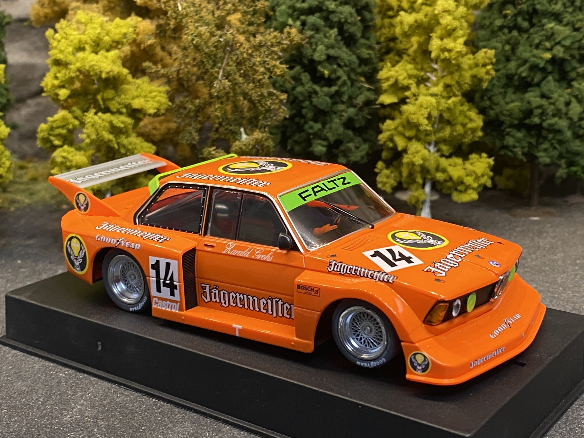 Scale 1/32 An. Slotcar: BMW 320 Gr 5 FALTZ- Jägermeister 77 #14 fr Sideways Racer