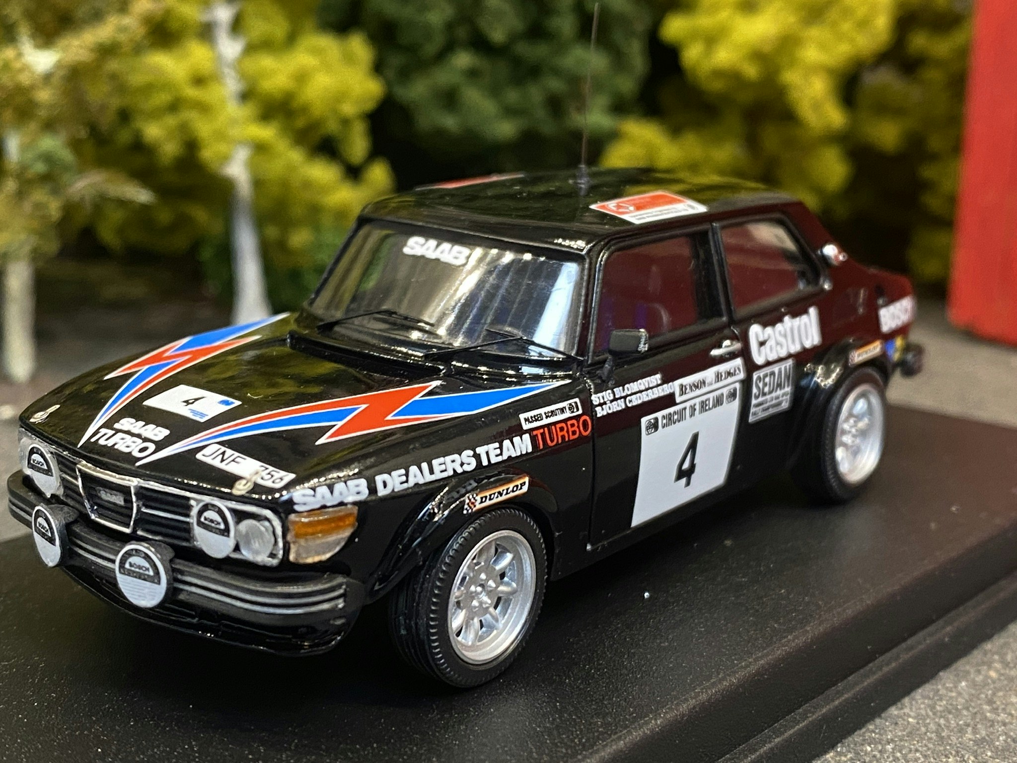 Skala 1/43 Saab 99, Circuit of Ireland 79', S Blomqvist/B Cederberg f Troféu DSN43