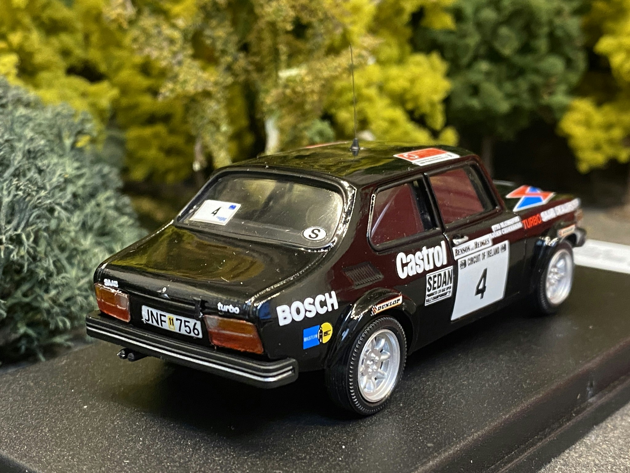 Skala 1/43 Saab 99, Circuit of Ireland 79', S Blomqvist/B Cederberg f Troféu DSN43