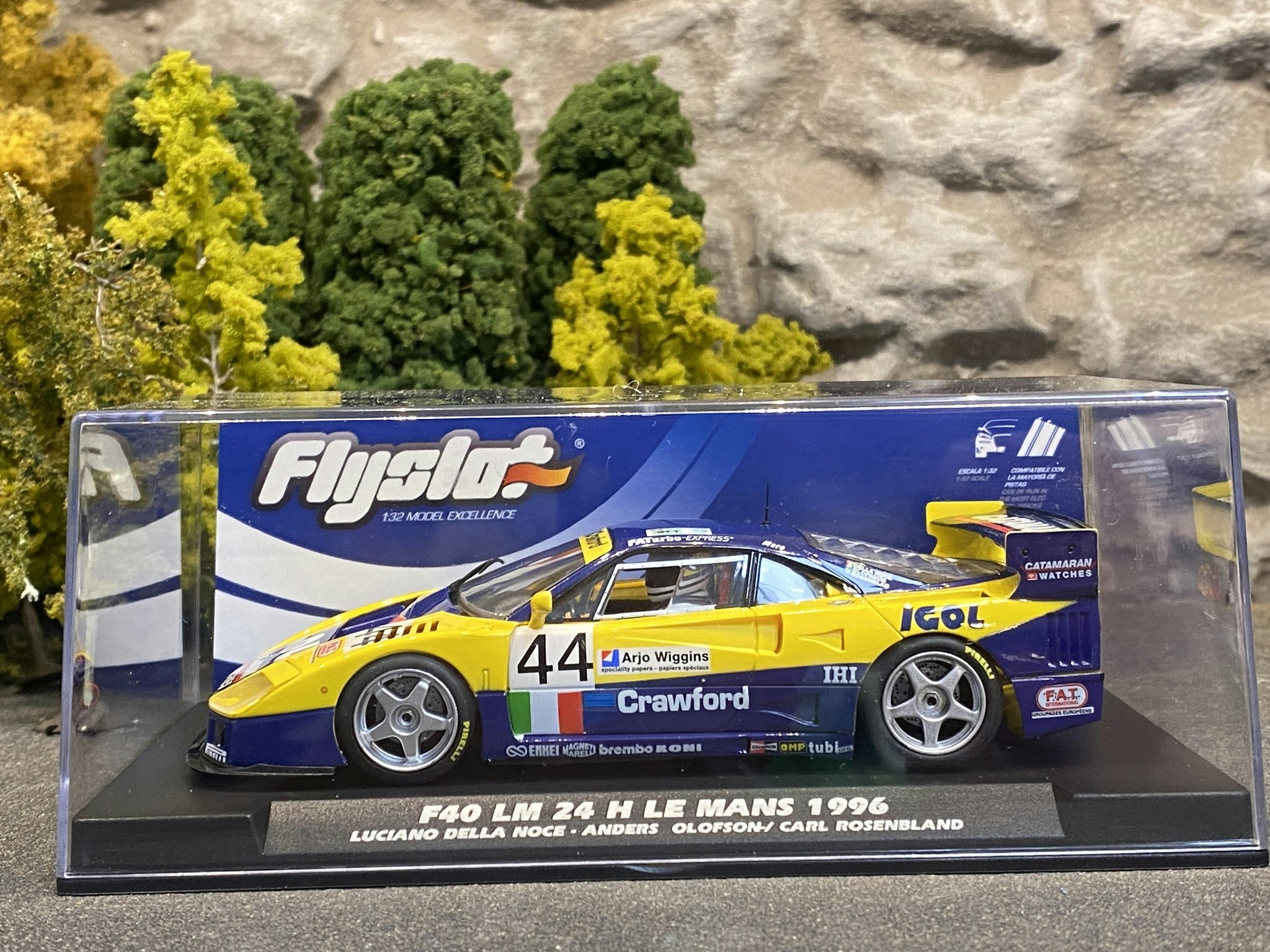 Scale 1/32 Analogue FLY slotcar: F40 LM 24H Le Mans 1996 L Della Noce/A Olofsson/C Rosensland