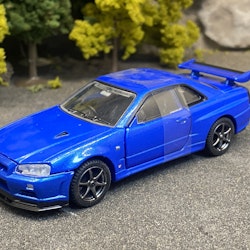 Skala 1/43 Nissan Skyline GT-R V-Spec II, Blue fr Tomica Premium RS