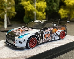 Skala 1/64 LBWK NISSAN GT-R R35, Belgian Store Edition fr KJ Miniatures