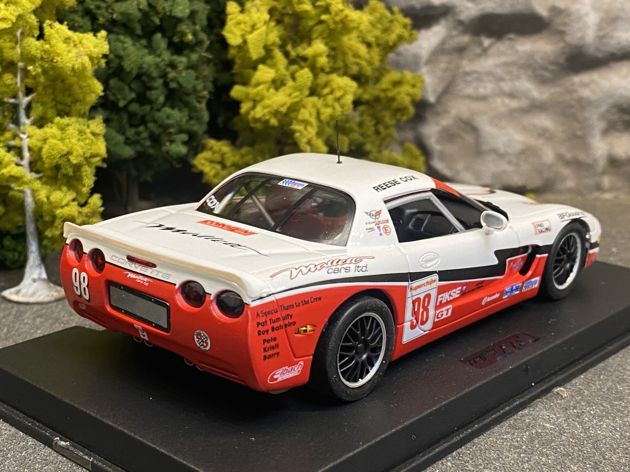 Scale 1/32 Analogue FLY slotcar: Chevrolet Corvette C5, #98, Speedvision GT 2000