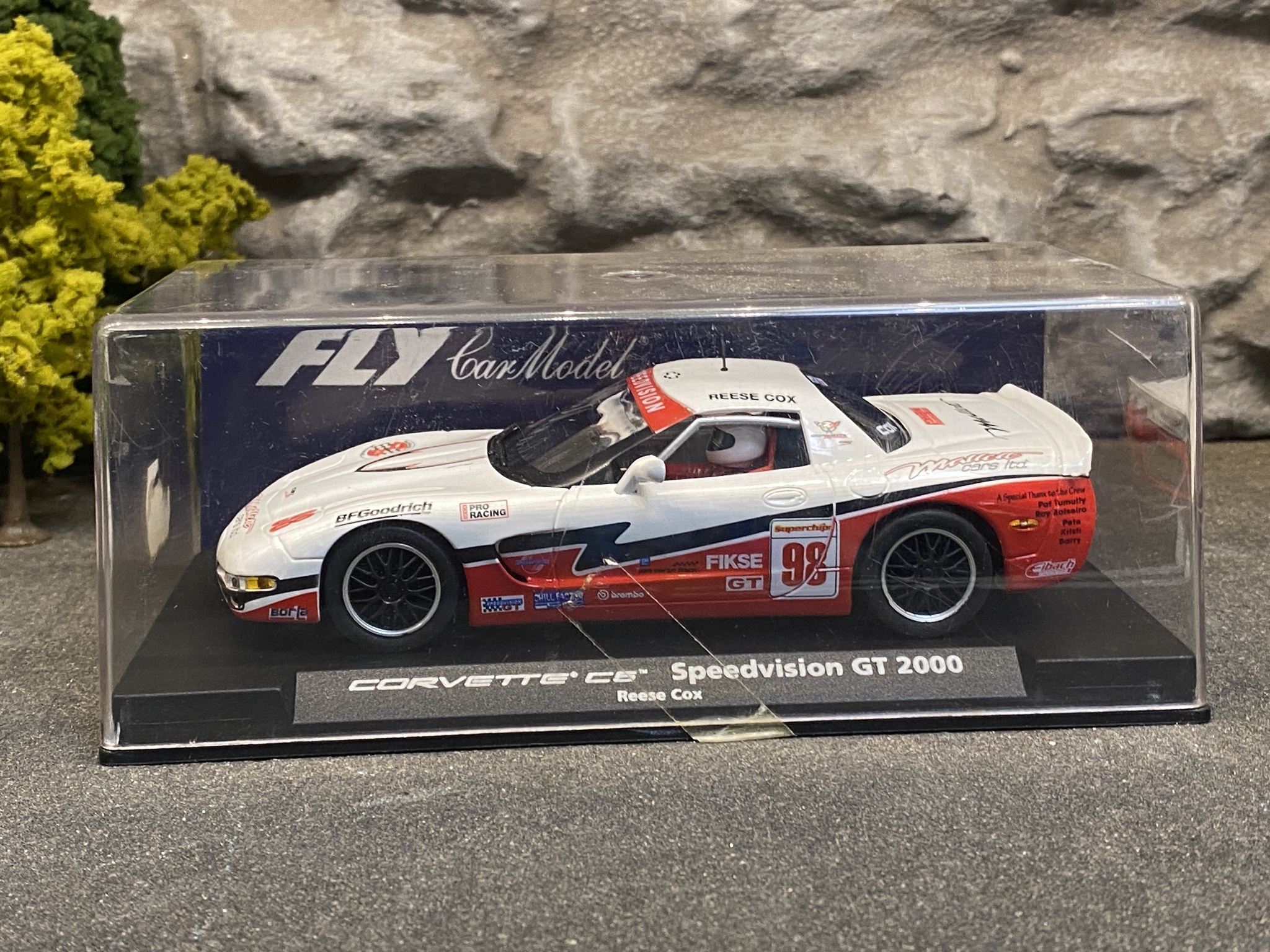 Scale 1/32 Analogue FLY slotcar: Chevrolet Corvette C5, #98, Speedvision GT 2000