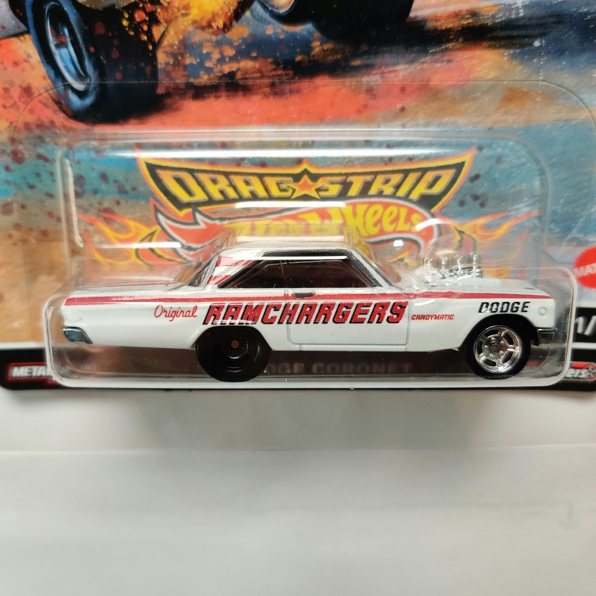 Skala 1/64 Hot Wheels Premium, Dragstrip, Dodge Coronet 65' "Ramchargers Candymatic"