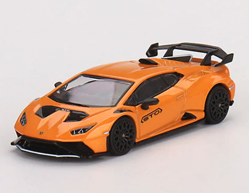 Skala 1/64 Lamborghini Huracán STO, Arancio Borealis fr MINI GT