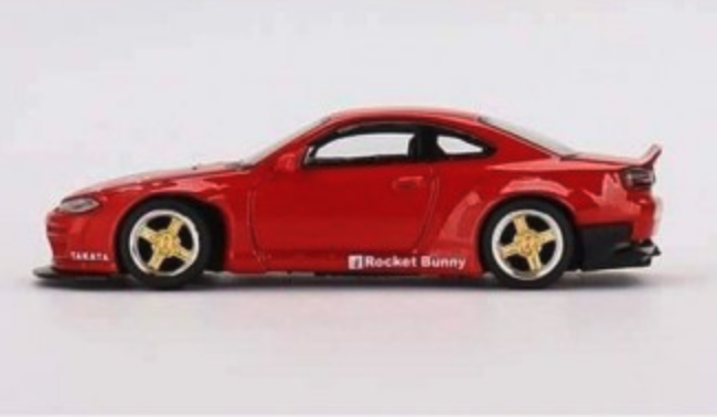 Skala 1/64 Nissan Silvia (S15) Rocket Bunny, Red fr MINI GT