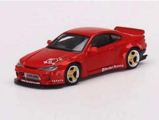 Skala 1/64 Nissan Silvia (S15) Rocket Bunny, Red fr MINI GT