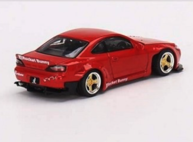 Skala 1/64 Nissan Silvia (S15) Rocket Bunny, Red fr MINI GT