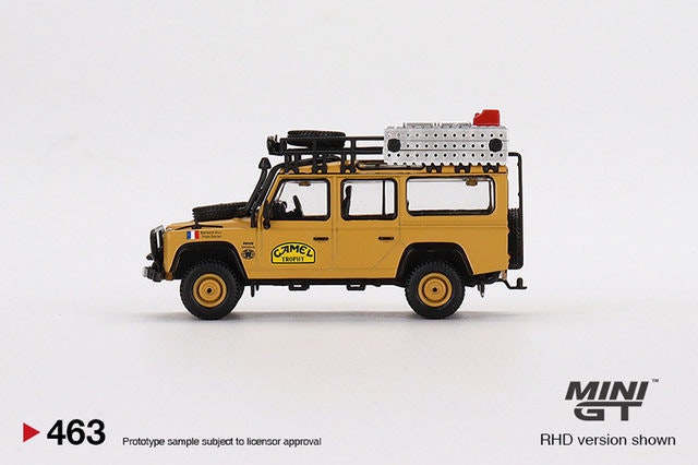 Skala 1/64 - Land Rover Defender 110 1989, Camel Trophy Amazon Team fr MINI GT