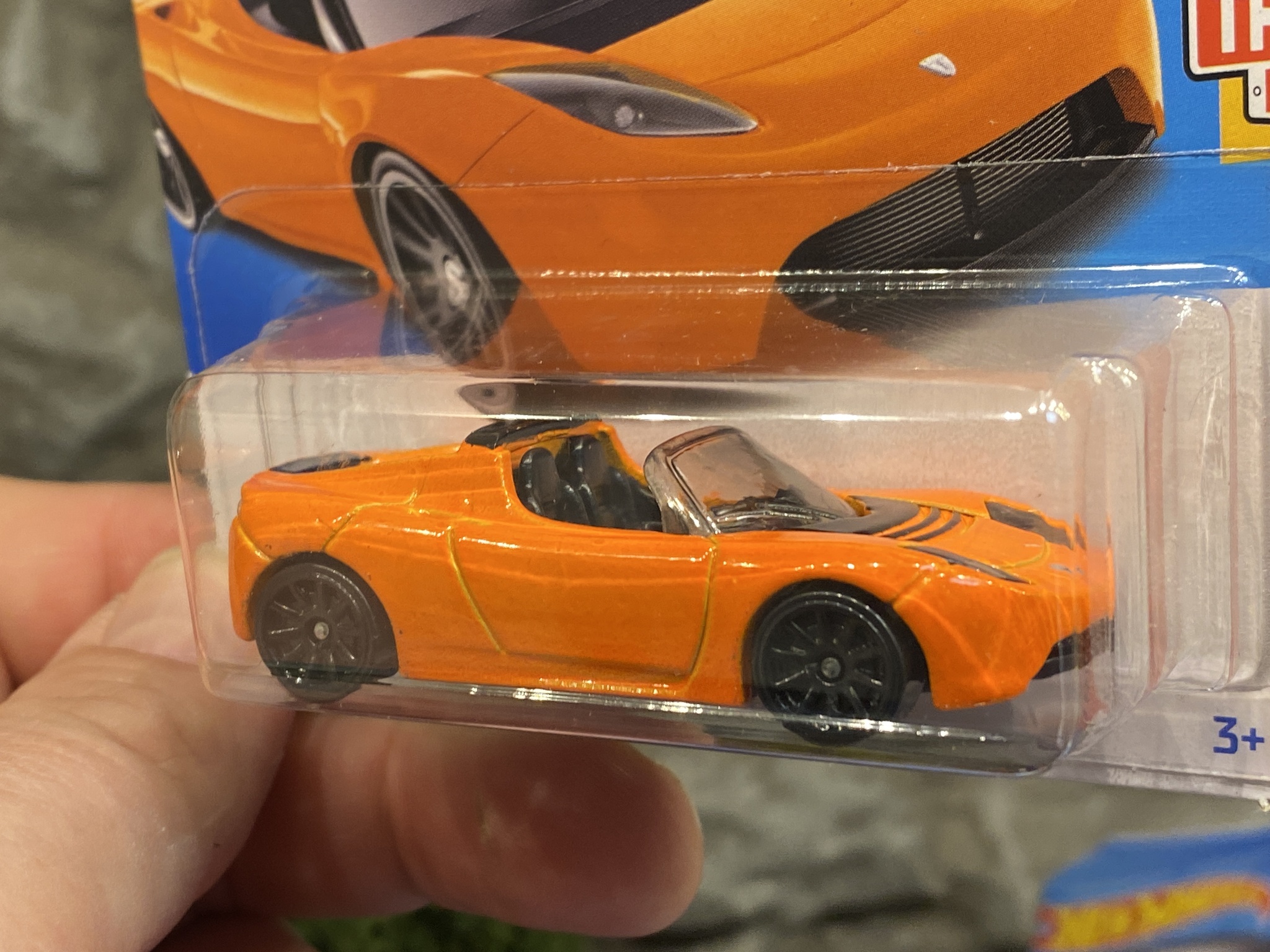 Skala 1/64, Hot Wheels: Tesla Roadster, Orange