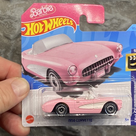 Skala 1/64 Hot Wheels: Corvette 1956', pink - BARBIE
