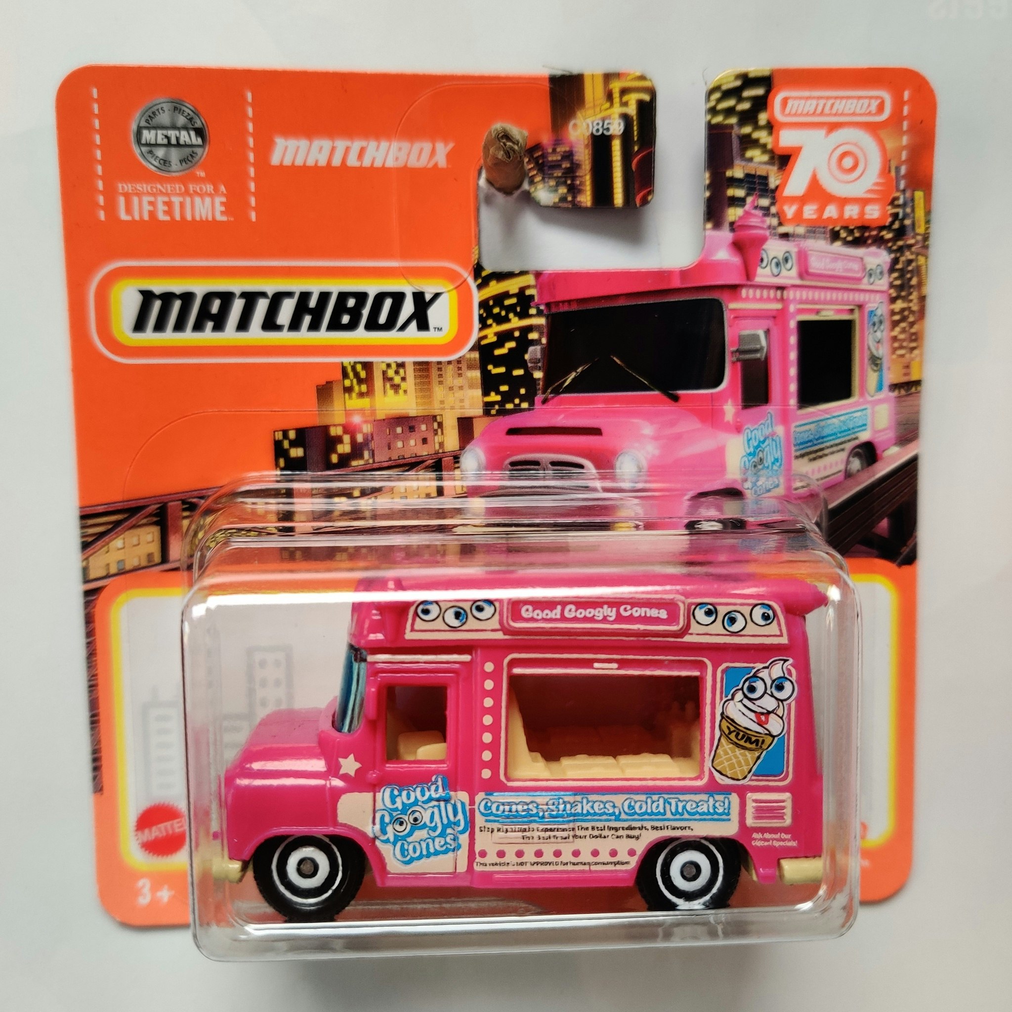 Skala 1/64 Matchbox 70 years - Ice Cream King, Glassbil/Glasskungen Pink