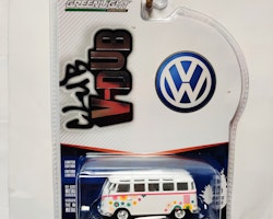 Skala 1/64 Greenlight "Club V-dub" Volkswagen Samba Bus 64' "Flower Power"