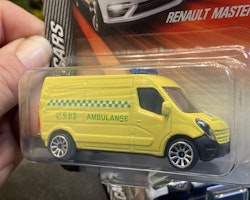 Skala 1/64 fr Majorette: Renault Master, Ambulanse "Norsk" Ambulans