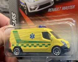 Skala 1/64 fr Majorette: Renault Master, Ambulans "Svensk" Ambulans
