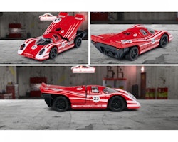 Skala 1/64 fr Majorette - Racing Cars: Porsche 917, Red w white stripes