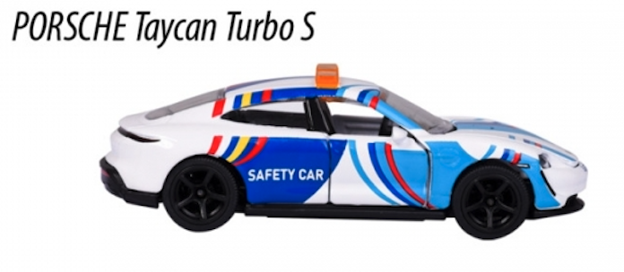 NEW! Skala 1/64 Porsche Taycan Turbo S, Safety Car fr Majorette