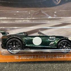 Skala 1/64 Hot Wheels, Forza - Jaguar F-type Project 7 15', British R green
