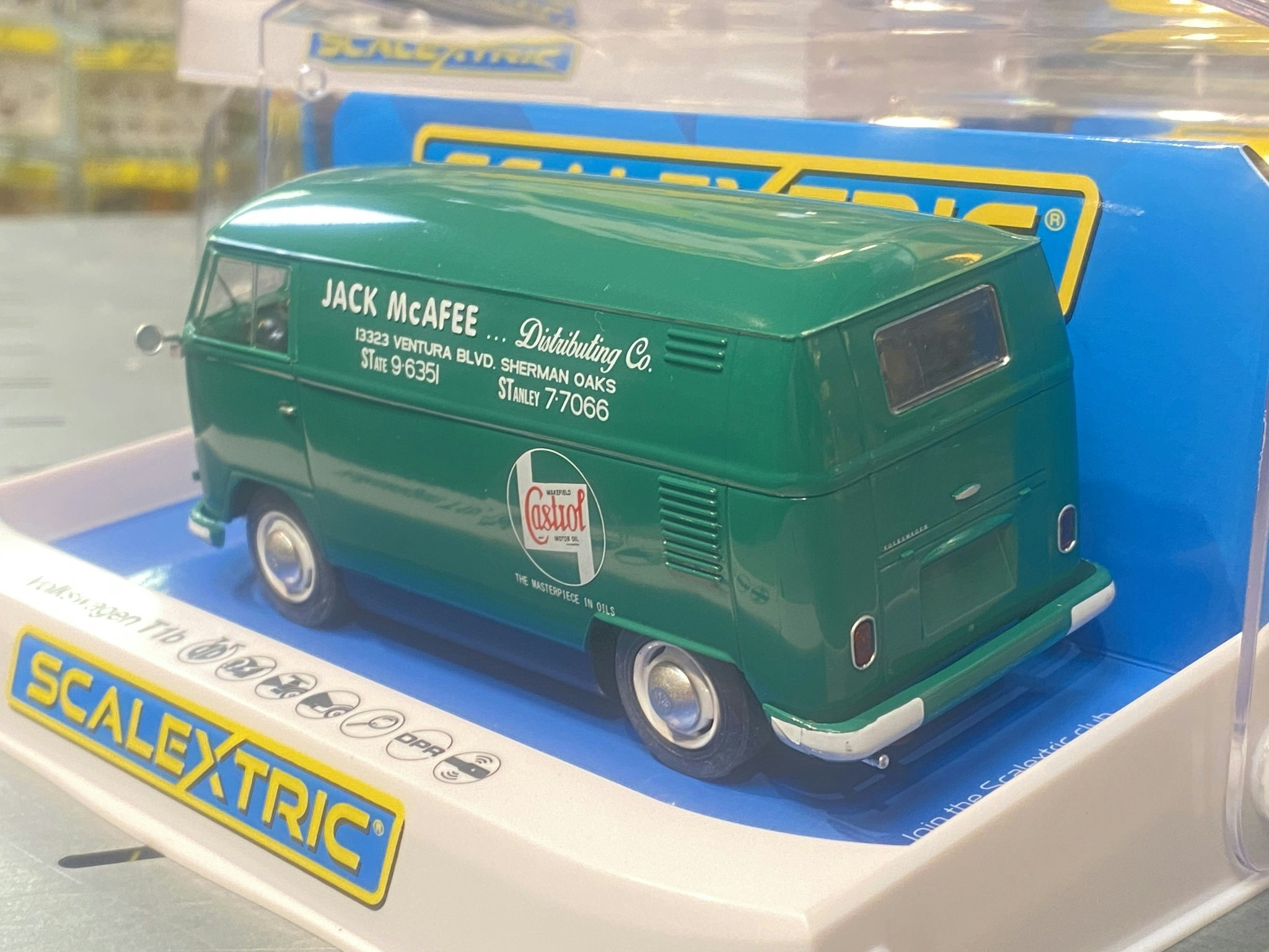 Skala 1/32 Analog Scalextric Slot car: Volkswagen Panel Van T1 b Castrol