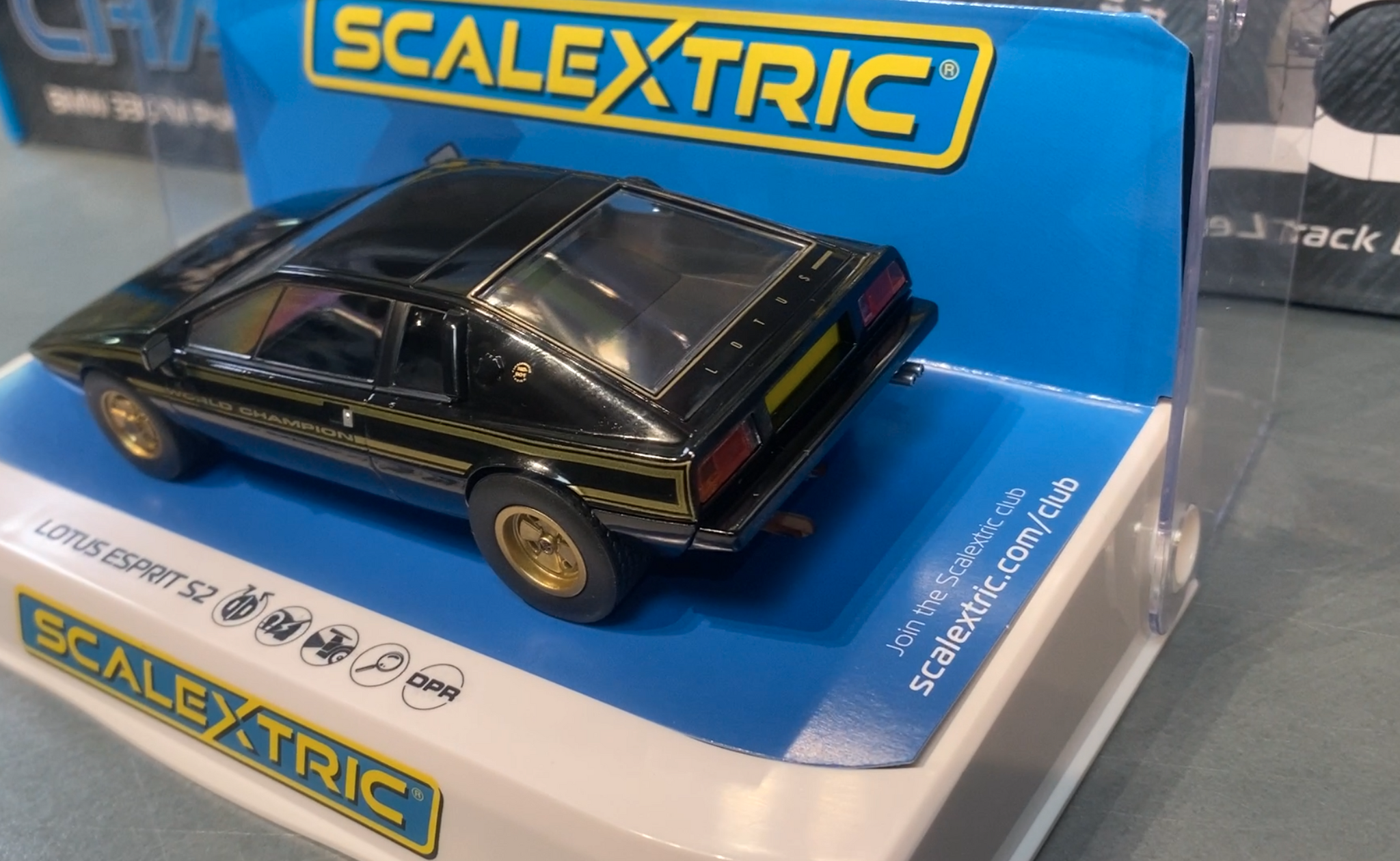 Skala 1/32 An. Scalextric Slot car: Lotus Esprit S2, Black/gold