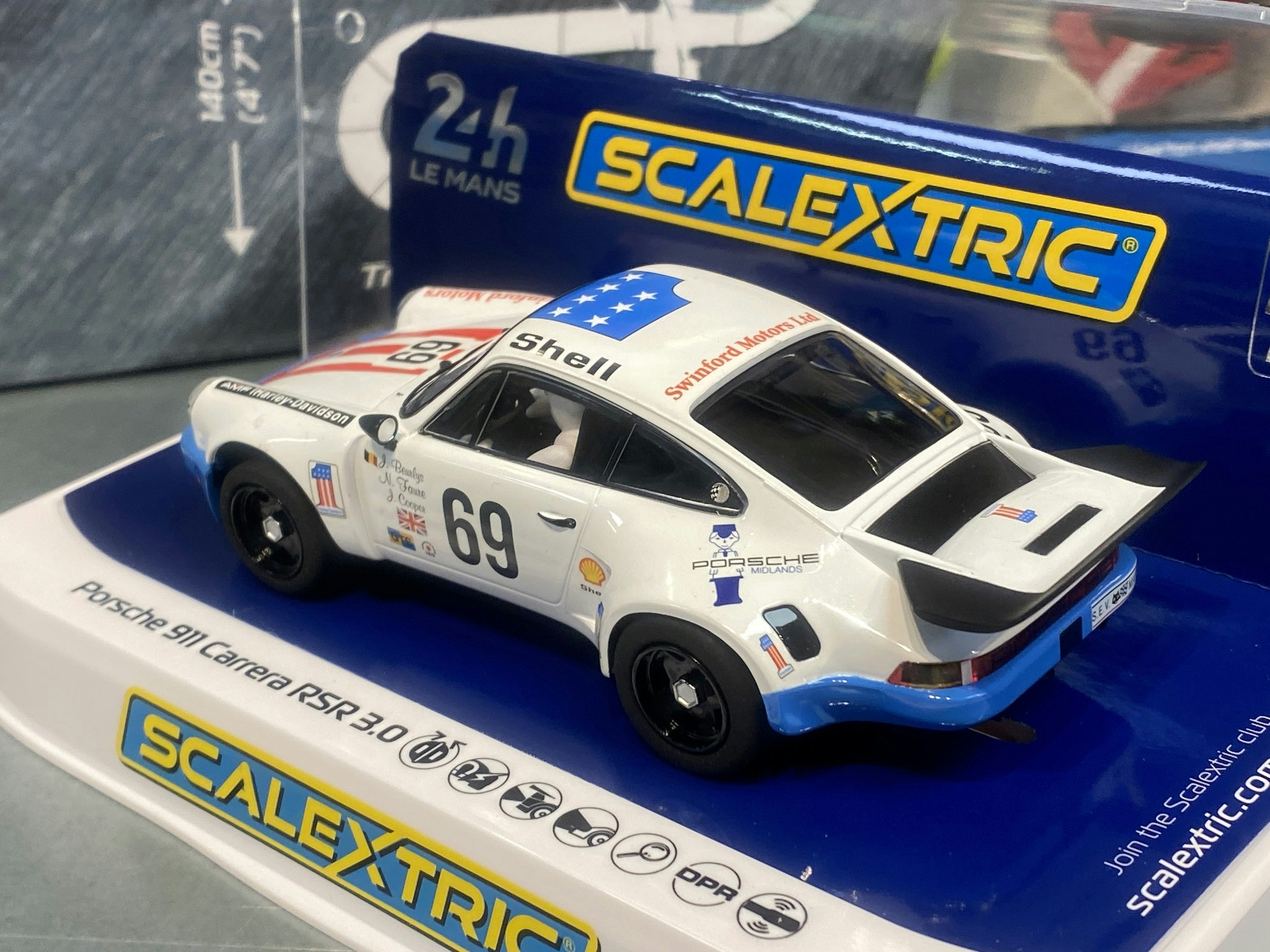 Skala 1/32 Scalextric Slotcar: Porsche 911 Carrera RSR 3,0, Le Mans 75'