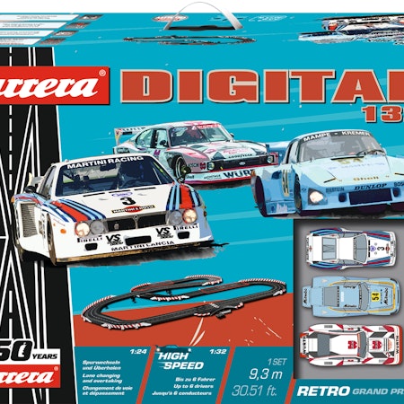 Skala 1/32 Digital Jubileums-bilbana fr Carrera: Retro Grand Prix